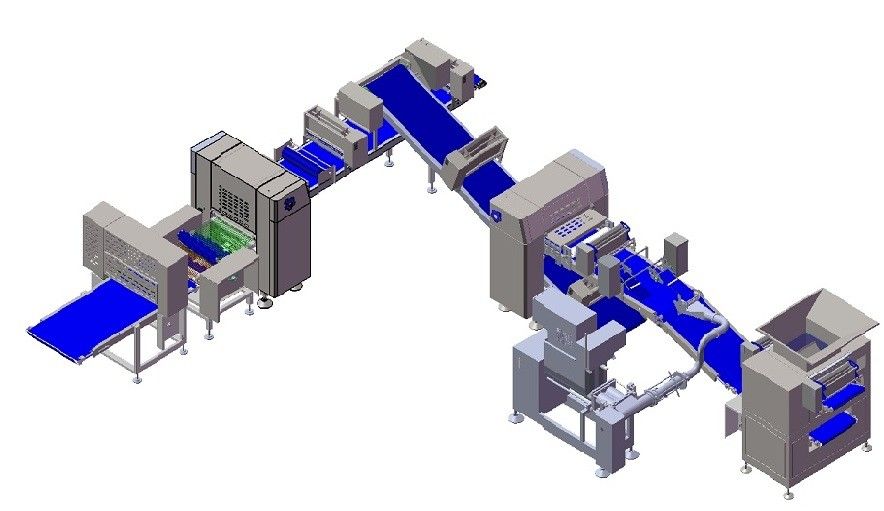 เครื่องจักรอุตสาหกรรมแป้งขนมพัฟที่ใช้ในการผลิตบล็อกแป้งลามิเนต